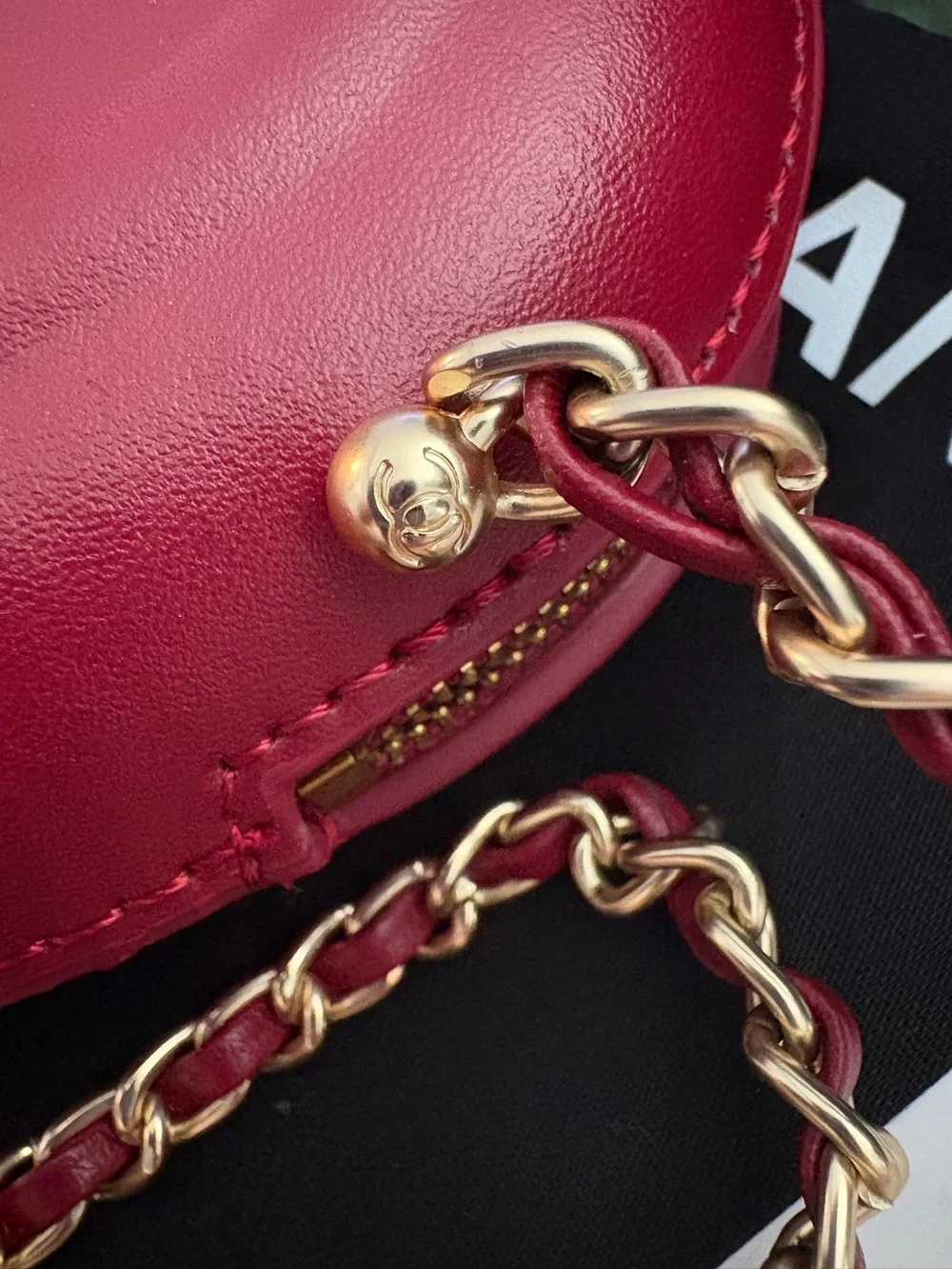 Chanel Red Leather Crossbody Bag - St. Rue Cambon Paris Embossed VIP gift